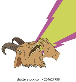 Goat isolated on a white backgrounds, vector illustration