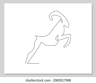goat jump continuous one line illustration