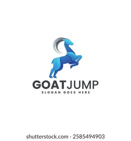 Goat Jump Gradient Colorful Logo