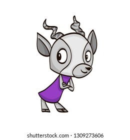 goat kid cartoon colorful funny animal