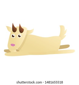 Goat lay on ground icon. Cartoon of goat lay on ground vector icon for web design isolated on white background
