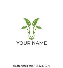 Goat Leaf logo design illustration