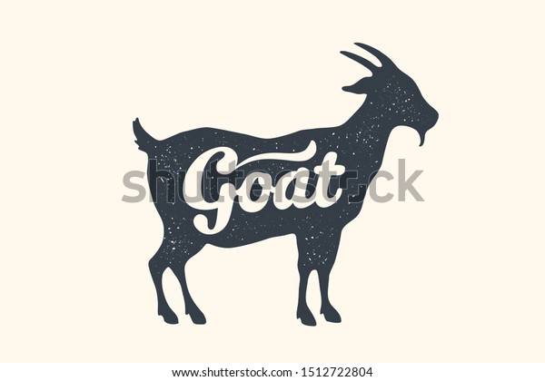 Goat Lettering Design Farm Animals Goat Stock Vector (Royalty Free ...