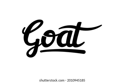 Goat, lettering. Text lettering on white background. Vector Illustration. Beautiful typography for t-shirt print, brochures, posters, banners.