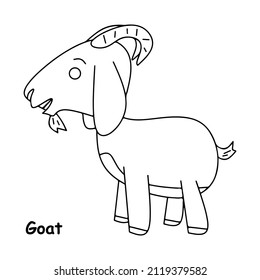 goat line art illustration animal vector