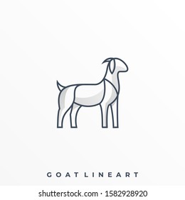 Goat Line Art Illustration Vector Template. Suitable for Creative Industry, Multimedia, entertainment, Educations, Shop, and any related business
