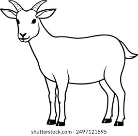 Goat line art vector file