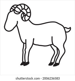 goat line art vector illustration