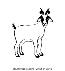 goat line art vector illustration. Eid al-Adha Sacrifice celebration festival