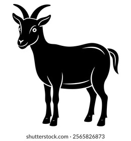 Goat line art vector with white background 