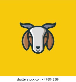 Goat Line Color Icon Logo