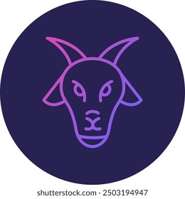 Goat Line Gradient Icon Design