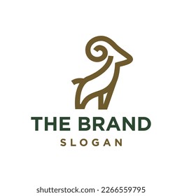 Goat line icon logo vector design, modern logo pictogram design of ram. concept of aries zodiac