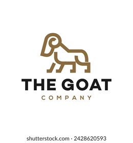 Goat line icon logo vector design, modern logo pictogram design of ram. concept of aries zodiac