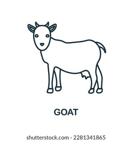 Goat line icon. Monochrome simple Goat outline icon for templates, web design and infographics