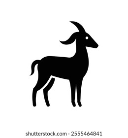  Goat line icon. Silhouette, farm animals, barn, farm.