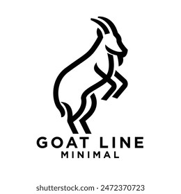 Goat Line Logo icon design illustration template vector