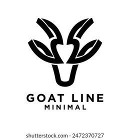 Goat Line Logo icon design illustration template vector