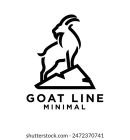 Goat Line Logo icon design illustration template vector