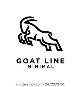 Goat Line Logo icon design illustration template vector