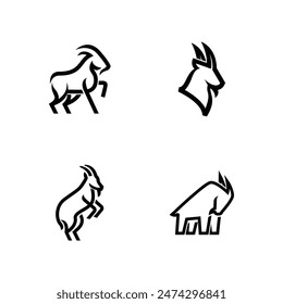 Goat Line Logo icon design illustration template vector