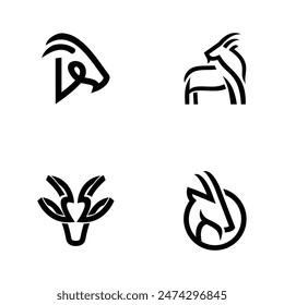Goat Line Logo icon design illustration template vector