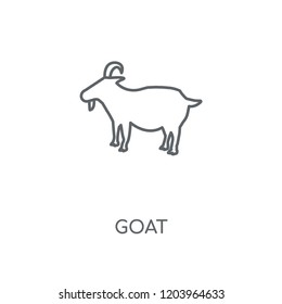 Goat linear icon. Goat concept stroke symbol design. Thin graphic elements vector illustration, outline pattern on a white background, eps 10.