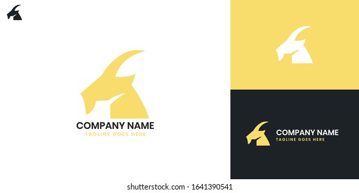 Goat Logo - All elements on this template are editable with vector software