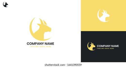Goat Logo - All elements on this template are editable with vector software