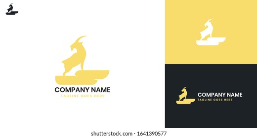 Goat Logo - All elements on this template are editable with vector software