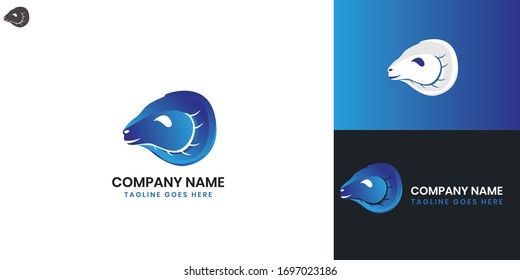 Goat Logo - All elements on this template are editable with vector software