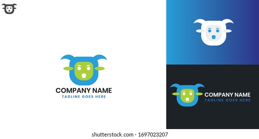 Goat Logo - All elements on this template are editable with vector software