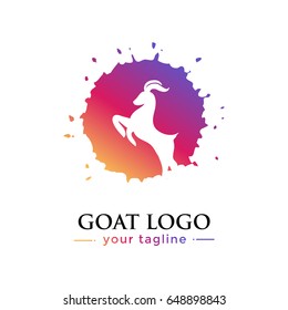 GOAT LOGO. animal logo with gradation concept