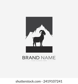 Goat Logo and animal Template vector icon illustration design