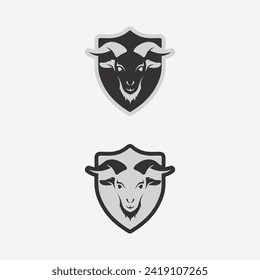 Goat Logo and animal Template vector icon illustration design