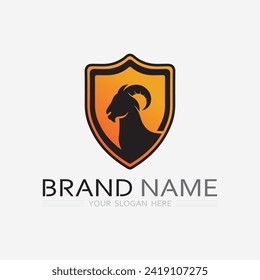 Goat Logo and animal Template vector icon illustration design