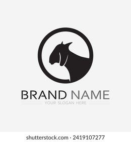 Goat Logo and animal Template vector icon illustration design