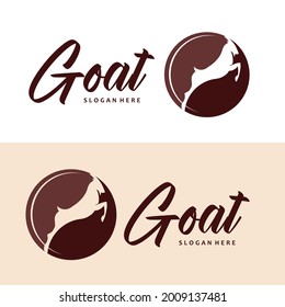 goat logo brand design vector