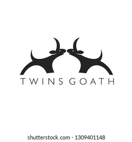 
Goat logo for company emblem  twin goat logo design inspiration