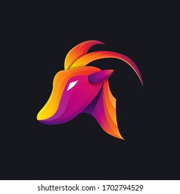goat logo concept with color gradient