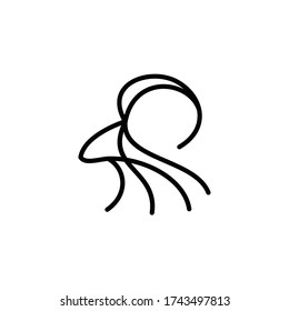 Goat Logo Design - Abstract Line Art / Monoline Logo Vector Illustration. Eps 10. 