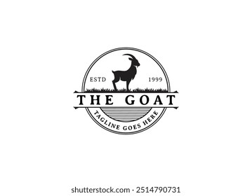 The goat logo design. Goat farms logo vector illustration.