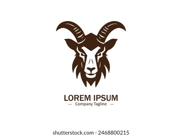 Goat Logo Design icon vector silhouette isolated