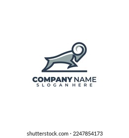 goat logo design illustration template