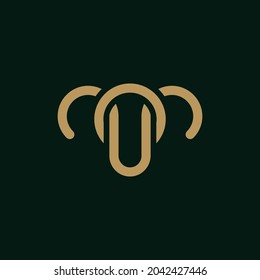 Plantilla vectorial de inspiración de diseño de logotipo de cabra