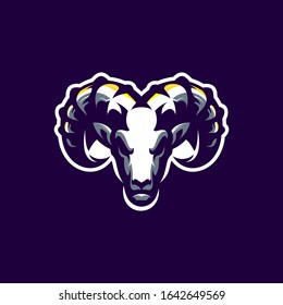 goat logo design premium vector