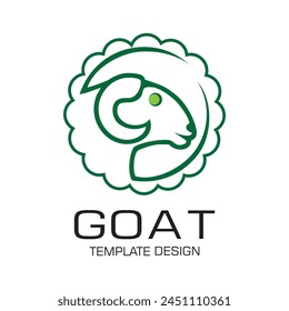 Diseño de logotipo de cabra concepto simple Vector de Premium
