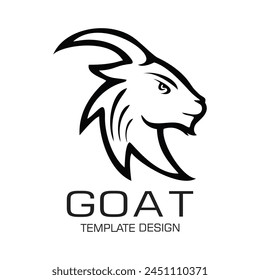 Goat logo design simple concept Premium Vector