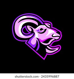 goat logo design in sport style