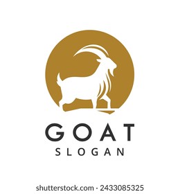 Goat Logo Design Template, Premium Goat Farm Company Symbol